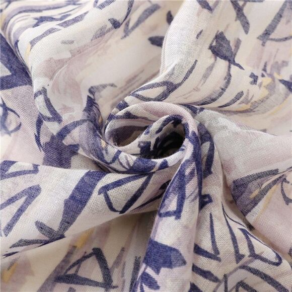 2/$30 Ladies Blue Print Scarf - Picture 3 of 6